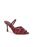Sandales Dentelle Bordeaux Strass - Grenade