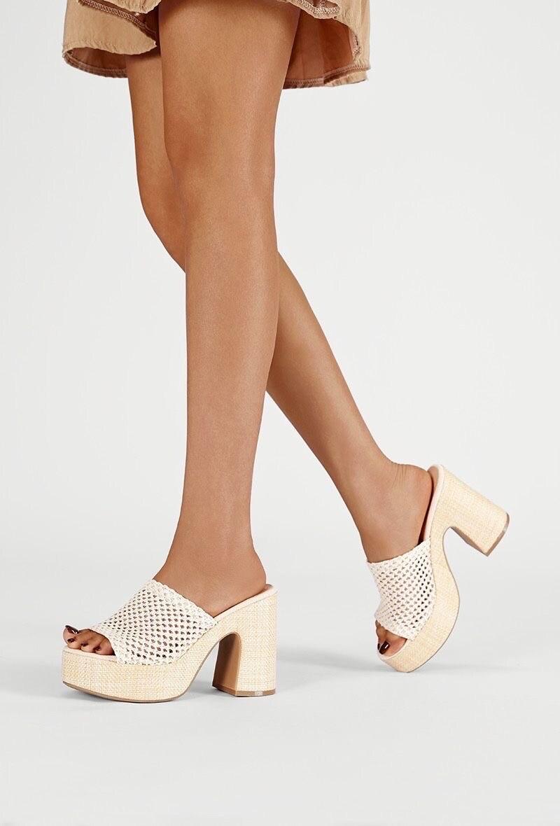 Mules plateforme raphia - Bella