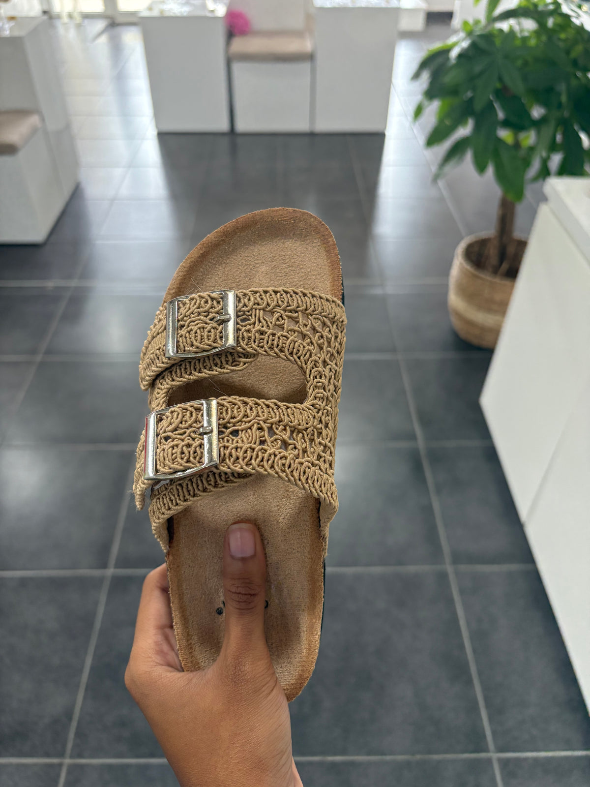 Sandales Tressées Beige - Camille