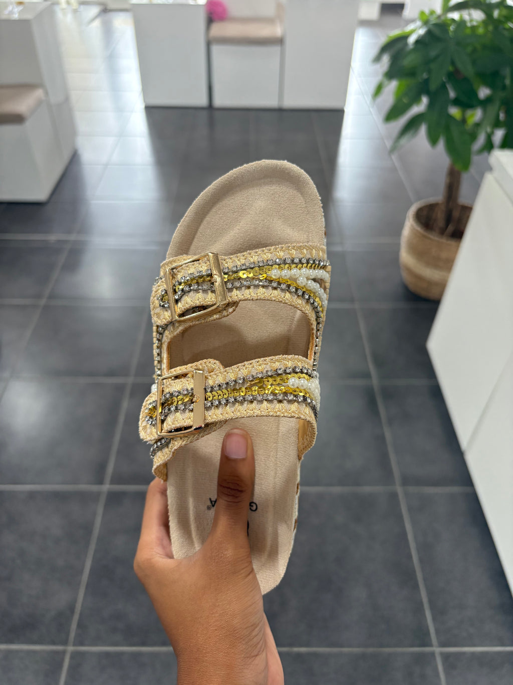 Sandales bohèmes perlées – Elina