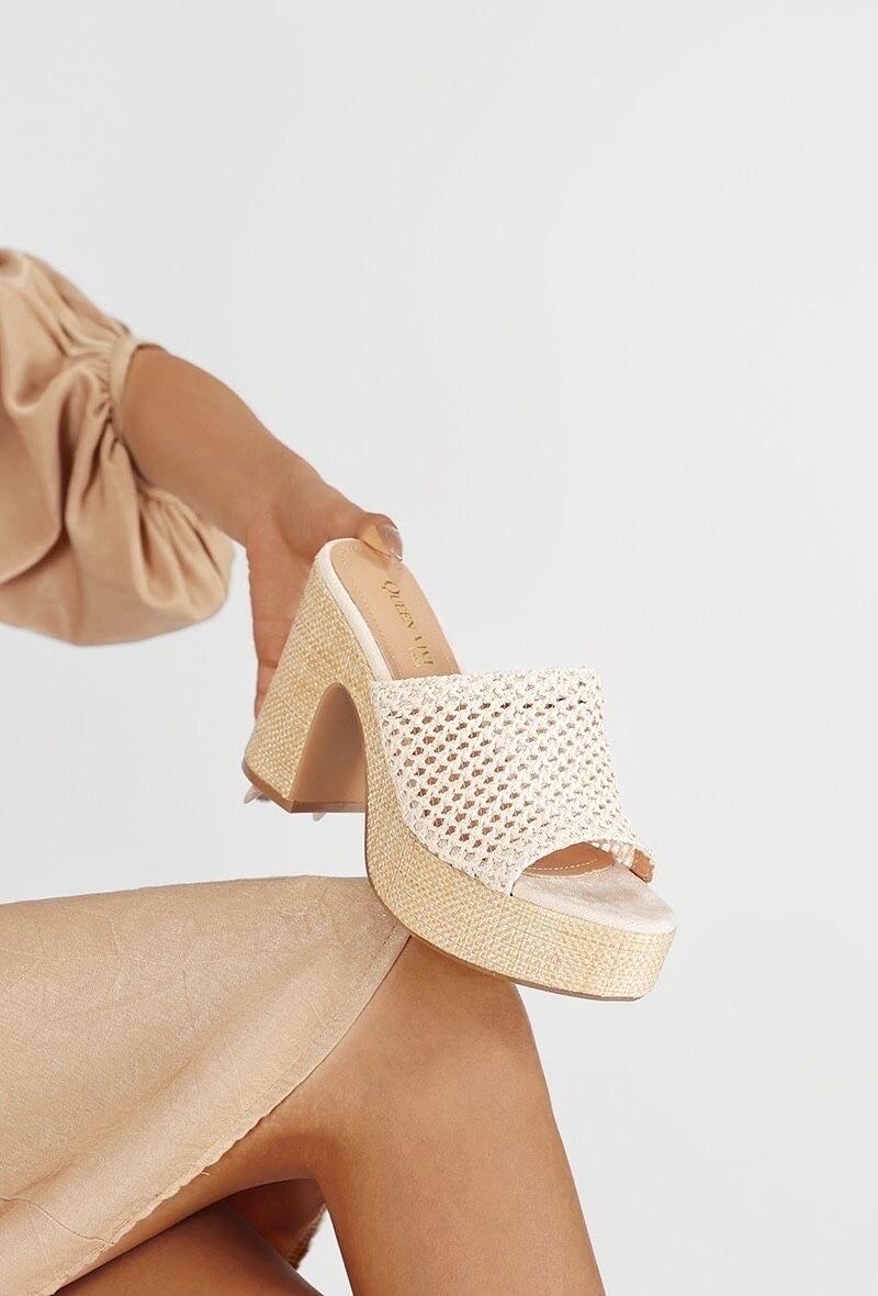 Mules plateforme raphia - Bella